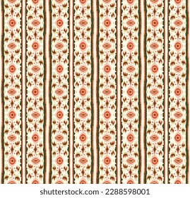 Ikat geometric folklore ornament with diamonds. Tribal ethnic vector texture. Seamless striped pattern in Aztec style. Folk embroidery. Indian, Scandinavian, Gypsy, Mexican, African rug.