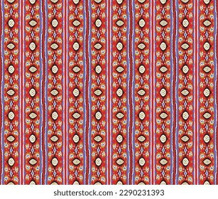 Ikat geometric folklore ornament with diamonds. Tribal ethnic vector texture. Seamless striped pattern in Aztec style. Folk embroidery. Indian, Scandinavian, Gypsy, Mexican, African rug.