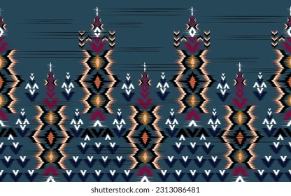 
Ikat geometric folklore ornament with diamonds. Tribal ethnic 
vector texture. Seamless striped pattern in Aztec style. Folk embroidery. 
Indian, Scandinavian, Gypsy, Mexican, African rug.