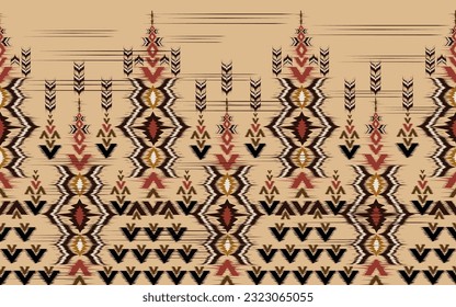 Ornamento de folclore geométrico Ikat con diamantes. Origen tribal 
textura vectorial. Patrón de rayas sin foco al estilo azteca. bordado popular. 
India, escandinava, gitana, mexicana, africana.