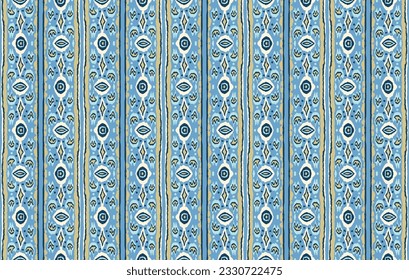 Ikat geometric folklore ornament with diamonds. Tribal ethnic vector texture. Seamless striped pattern in Aztec style. Folk embroidery. Indian, Scandinavian, Gypsy, Mexican, African rug.