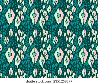 Ikat geometric folklore ornament with diamonds. Tribal ethnic vector texture. Seamless striped pattern in Aztec style. Folk embroidery. Indian, Scandinavian, Gypsy, Mexican, African rug.