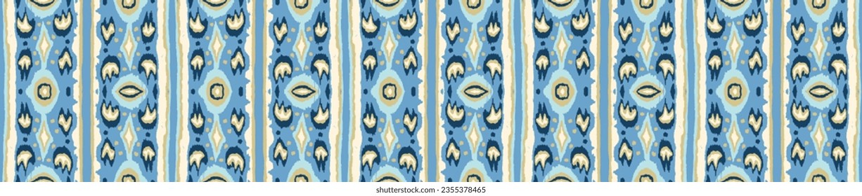 Ikat geometric folklore ornament with diamonds. Tribal ethnic vector texture. Seamless striped pattern in Aztec style. Folk embroidery. Indian, Scandinavian, Gypsy, Mexican, African rug.