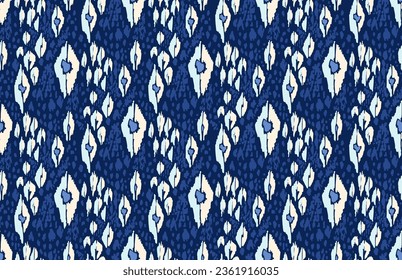 Ikat geometric folklore ornament with diamonds. Tribal ethnic vector texture. Seamless striped pattern in Aztec style. Folk embroidery. Indian, Scandinavian, Gypsy, Mexican, African rug.