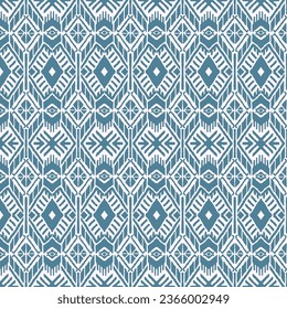 Ikat geometric folklore ornament with diamonds. Tribal ethnic vector texture. Seamless striped pattern in Aztec style. Folk embroidery. Indian, Scandinavian, Gypsy, Mexican, African rug.