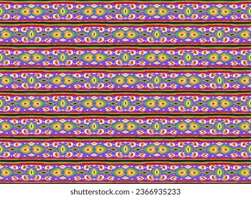 Ikat geometric folklore ornament with diamonds. Tribal ethnic vector texture. Seamless striped pattern in Aztec style. Folk embroidery. Indian, Scandinavian, Gypsy, Mexican, African rug.