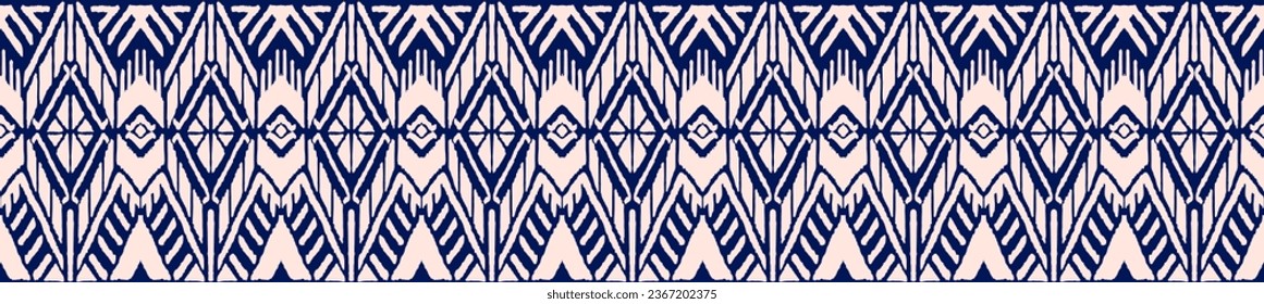 Ikat geometric folklore ornament with diamonds. Tribal ethnic vector texture. Seamless striped pattern in Aztec style. Folk embroidery. Indian, Scandinavian, Gypsy, Mexican, African rug.