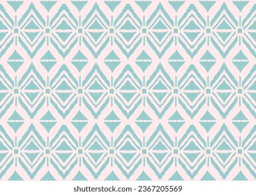 Ikat geometric folklore ornament with diamonds. Tribal ethnic vector texture. Seamless striped pattern in Aztec style. Folk embroidery. Indian, Scandinavian, Gypsy, Mexican, African rug.