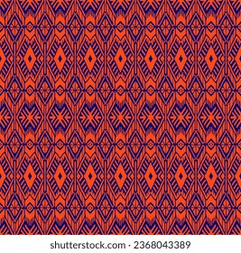 Ikat geometric folklore ornament with diamonds. Tribal ethnic vector texture. Seamless striped pattern in Aztec style. Folk embroidery. Indian, Scandinavian, Gypsy, Mexican, African rug.