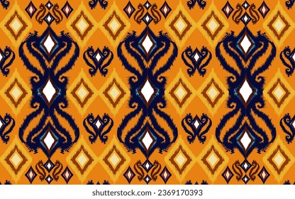 Ikat geometric folklore ornament with diamonds. Tribal ethnic 
vector texture. Seamless striped pattern in Aztec style. Folk embroidery. 
Indian, Scandinavian, Gypsy, Mexican, African rug.
