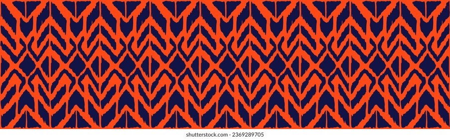 Ikat geometric folklore ornament with diamonds. Tribal ethnic vector texture. Seamless striped pattern in Aztec style. Folk embroidery. Indian, Scandinavian, Gypsy, Mexican, African rug.
