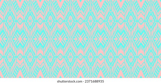 Ikat geometric folklore ornament with diamonds. Tribal ethnic vector texture. Seamless striped pattern in Aztec style. Folk embroidery. Indian, Scandinavian, Gypsy, Mexican, African rug.