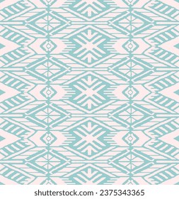Ikat geometric folklore ornament with diamonds. Tribal ethnic vector texture. Seamless striped pattern in Aztec style. Folk embroidery. Indian, Scandinavian, Gypsy, Mexican, African rug.