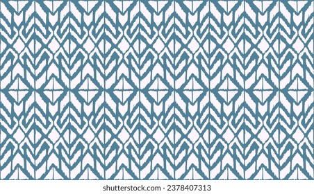 Ikat geometric folklore ornament with diamonds. Tribal ethnic vector texture. Seamless striped pattern in Aztec style. Folk embroidery. Indian, Scandinavian, Gypsy, Mexican, African rug.