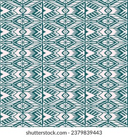 Ikat geometric folklore ornament with diamonds. Tribal ethnic vector texture. Seamless striped pattern in Aztec style. Folk embroidery. Indian, Scandinavian, Gypsy, Mexican, African rug.