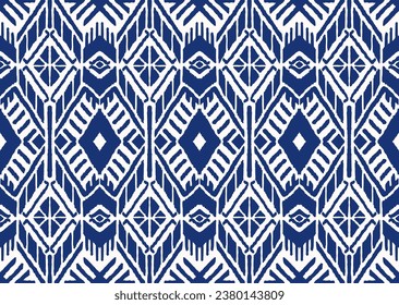 Ikat geometric folklore ornament with diamonds. Tribal ethnic vector texture. Seamless striped pattern in Aztec style. Folk embroidery. Indian, Scandinavian, Gypsy, Mexican, African rug.