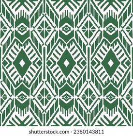 Ikat geometric folklore ornament with diamonds. Tribal ethnic vector texture. Seamless striped pattern in Aztec style. Folk embroidery. Indian, Scandinavian, Gypsy, Mexican, African rug.
