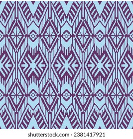 Ikat geometric folklore ornament with diamonds. Tribal ethnic vector texture. Seamless striped pattern in Aztec style. Folk embroidery. Indian, Scandinavian, Gypsy, Mexican, African rug.