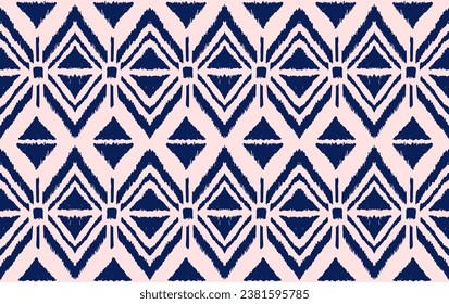 Ikat geometric folklore ornament with diamonds. Tribal ethnic vector texture. Seamless striped pattern in Aztec style. Folk embroidery. Indian, Scandinavian, Gypsy, Mexican, African rug.