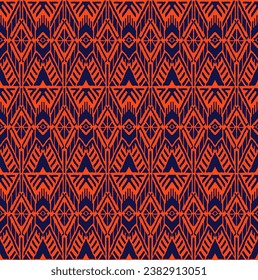 Ikat geometric folklore ornament with diamonds. Tribal ethnic vector texture. Seamless striped pattern in Aztec style. Folk embroidery. Indian, Scandinavian, Gypsy, Mexican, African rug.