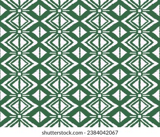 Ikat geometric folklore ornament with diamonds. Tribal ethnic vector texture. Seamless striped pattern in Aztec style. Folk embroidery. Indian, Scandinavian, Gypsy, Mexican, African rug.