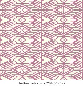 Ikat geometric folklore ornament with diamonds. Tribal ethnic vector texture. Seamless striped pattern in Aztec style. Folk embroidery. Indian, Scandinavian, Gypsy, Mexican, African rug.