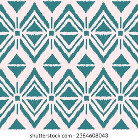 Ikat geometric folklore ornament with diamonds. Tribal ethnic vector texture. Seamless striped pattern in Aztec style. Folk embroidery. Indian, Scandinavian, Gypsy, Mexican, African rug.