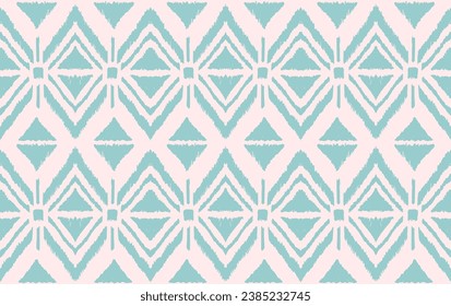 Ikat geometric folklore ornament with diamonds. Tribal ethnic vector texture. Seamless striped pattern in Aztec style. Folk embroidery. Indian, Scandinavian, Gypsy, Mexican, African rug.