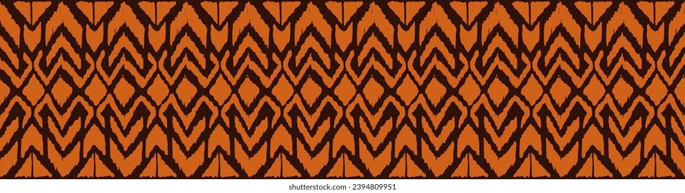 Ikat geometric folklore ornament with diamonds. Tribal ethnic vector texture. Seamless striped pattern in Aztec style. Folk embroidery. Indian, Scandinavian, Gypsy, Mexican, African rug.
