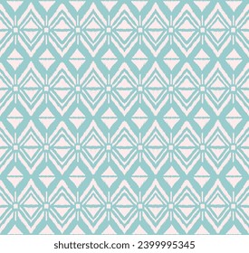 Ikat geometric folklore ornament with diamonds. Tribal ethnic vector texture. Seamless striped pattern in Aztec style. Folk embroidery. Indian, Scandinavian, Gypsy, Mexican, African rug.