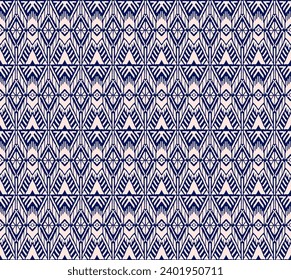 Ikat geometric folklore ornament with diamonds. Tribal ethnic vector texture. Seamless striped pattern in Aztec style. Folk embroidery. Indian, Scandinavian, Gypsy, Mexican, African rug.