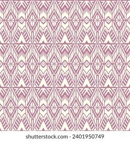 Ikat geometric folklore ornament with diamonds. Tribal ethnic vector texture. Seamless striped pattern in Aztec style. Folk embroidery. Indian, Scandinavian, Gypsy, Mexican, African rug.