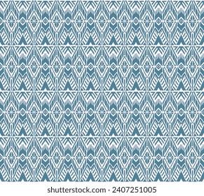 Ikat geometric folklore ornament with diamonds. Tribal ethnic vector texture. Seamless striped pattern in Aztec style. Folk embroidery. Indian, Scandinavian, Gypsy, Mexican, African rug.
