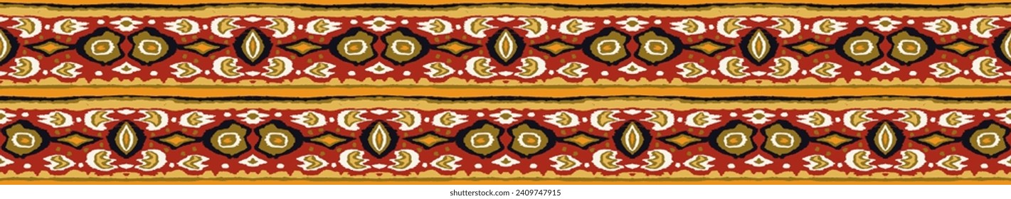 Ikat geometric folklore ornament with diamonds. Tribal ethnic vector texture. Seamless striped pattern in Aztec style. Folk embroidery. Indian, Scandinavian, Gypsy, Mexican, African rug.
