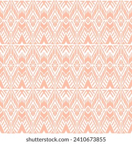 Ikat geometric folklore ornament with diamonds. Tribal ethnic vector texture. Seamless striped pattern in Aztec style. Folk embroidery. Indian, Scandinavian, Gypsy, Mexican, African rug.