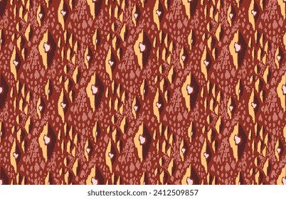 Ikat geometric folklore ornament with diamonds. Tribal ethnic vector texture. Seamless striped pattern in Aztec style. Folk embroidery. Indian, Scandinavian, Gypsy, Mexican, African rug.