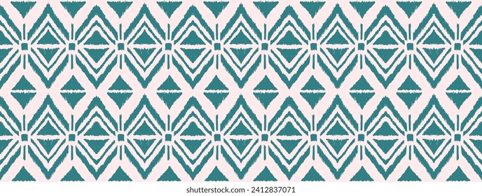 Ikat geometric folklore ornament with diamonds. Tribal ethnic vector texture. Seamless striped pattern in Aztec style. Folk embroidery. Indian, Scandinavian, Gypsy, Mexican, African rug.