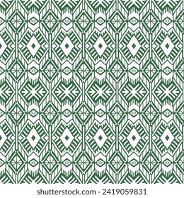 Ikat geometric folklore ornament with diamonds. Tribal ethnic vector texture. Seamless striped pattern in Aztec style. Folk embroidery. Indian, Scandinavian, Gypsy, Mexican, African rug.