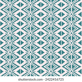 Ikat geometric folklore ornament with diamonds. Tribal ethnic vector texture. Seamless striped pattern in Aztec style. Folk embroidery. Indian, Scandinavian, Gypsy, Mexican, African rug.