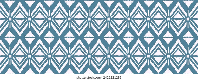 Ikat geometric folklore ornament with diamonds. Tribal ethnic vector texture. Seamless striped pattern in Aztec style. Folk embroidery. Indian, Scandinavian, Gypsy, Mexican, African rug.