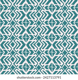 Ikat geometric folklore ornament with diamonds. Tribal ethnic vector texture. Seamless striped pattern in Aztec style. Folk embroidery. Indian, Scandinavian, Gypsy, Mexican, African rug.