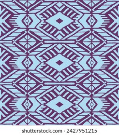 Ikat geometric folklore ornament with diamonds. Tribal ethnic vector texture. Seamless striped pattern in Aztec style. Folk embroidery. Indian, Scandinavian, Gypsy, Mexican, African rug.