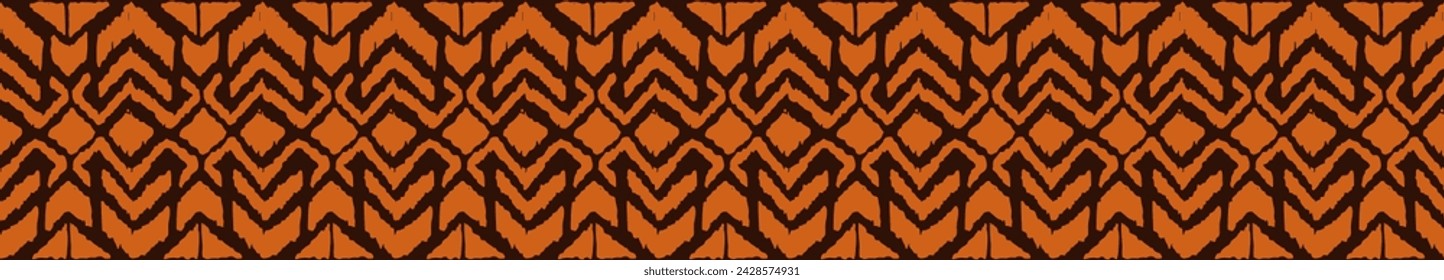 Ikat geometric folklore ornament with diamonds. Tribal ethnic vector texture. Seamless striped pattern in Aztec style. Folk embroidery. Indian, Scandinavian, Gypsy, Mexican, African rug.