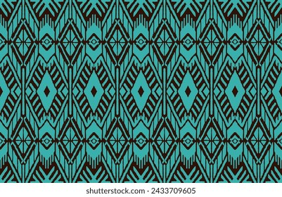 Ikat geometric folklore ornament with diamonds. Tribal ethnic vector texture. Seamless striped pattern in Aztec style. Folk embroidery. Indian, Scandinavian, Gypsy, Mexican, African rug.