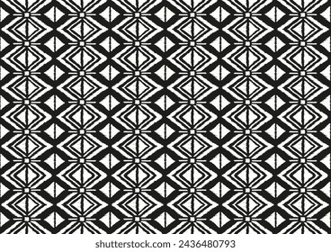 Ikat geometric folklore ornament with diamonds. Tribal ethnic vector texture. Seamless striped pattern in Aztec style. Folk embroidery. Indian, Scandinavian, Gypsy, Mexican, African rug.