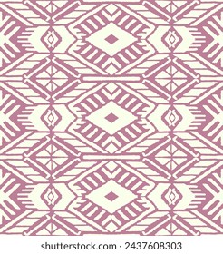 Ikat geometric folklore ornament with diamonds. Tribal ethnic vector texture. Seamless striped pattern in Aztec style. Folk embroidery. Indian, Scandinavian, Gypsy, Mexican, African rug.