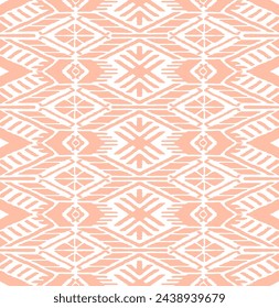 Ikat geometric folklore ornament with diamonds. Tribal ethnic vector texture. Seamless striped pattern in Aztec style. Folk embroidery. Indian, Scandinavian, Gypsy, Mexican, African rug.