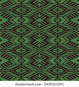 Ikat geometric folklore ornament with diamonds. Tribal ethnic vector texture. Seamless striped pattern in Aztec style. Folk embroidery. Indian, Scandinavian, Gypsy, Mexican, African rug.