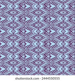 Ikat geometric folklore ornament with diamonds. Tribal ethnic vector texture. Seamless striped pattern in Aztec style. Folk embroidery. Indian, Scandinavian, Gypsy, Mexican, African rug.