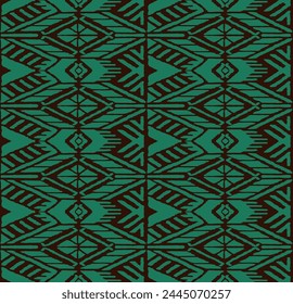 Ikat geometric folklore ornament with diamonds. Tribal ethnic vector texture. Seamless striped pattern in Aztec style. Folk embroidery. Indian, Scandinavian, Gypsy, Mexican, African rug.